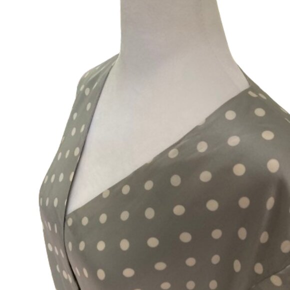 Escada by Margaretha Ley Dress Vintage Silk Midi Faux Wrap Polka Dots sz 42 - Picture 5 of 14